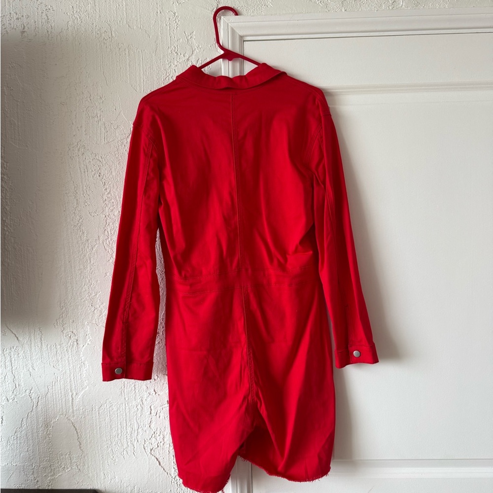 Red Button-Up Romper - Picture 2 of 2